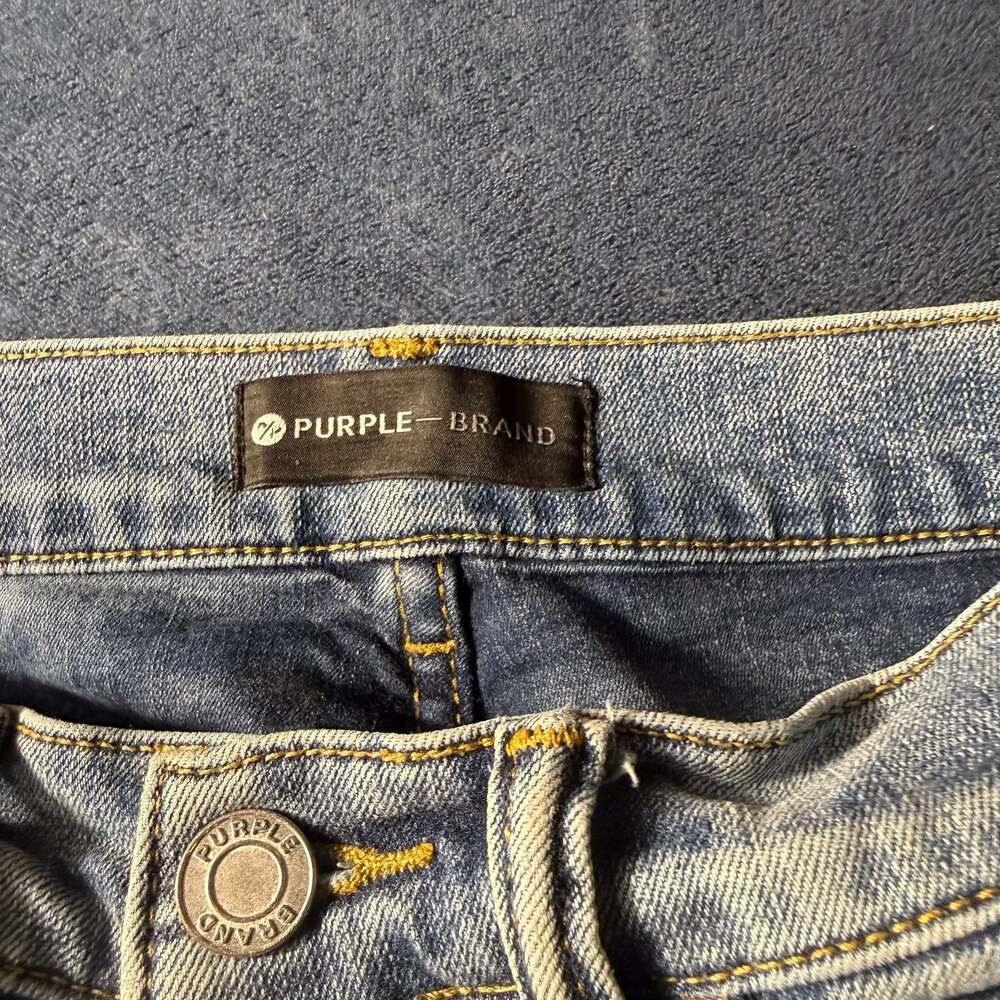 Purple Brand Sashiko Stitch Tapered Rip & Repair Patchwork Men's Jeans Size 30